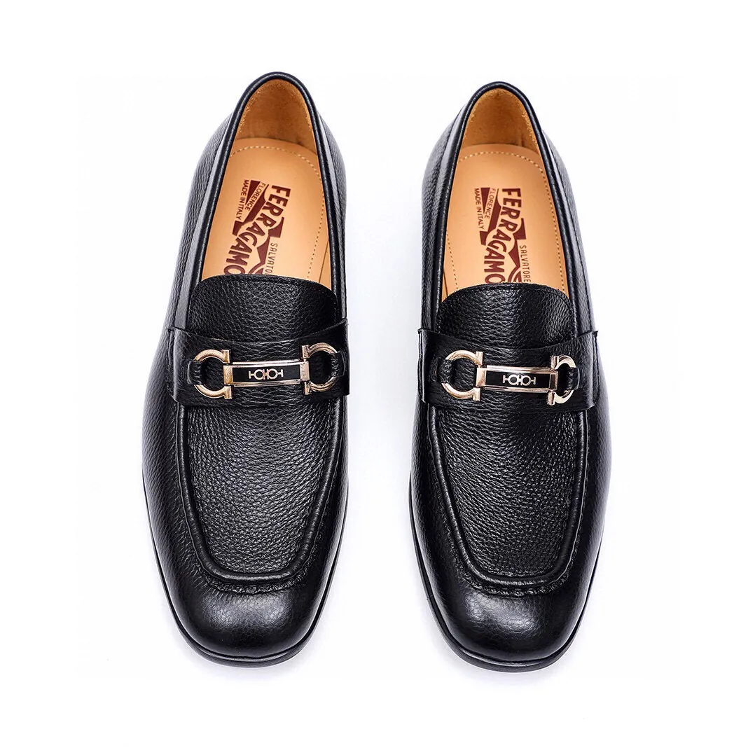Men's Men's Shoes 💰540 💐[Ferragamo/Ferragamo] New 🐲Ferragamo* Ferragamo classic formal leather shoes! It uses imported first-layer pebbled cowhide leather upper + luxurious hardware buckle, and the inner first-layer comfortable cowhide leather lining! Original wear-resistant rubber outsole! Code number 38-44 (45🉑️customized)